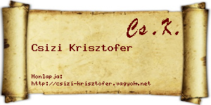 Csizi Krisztofer névjegykártya